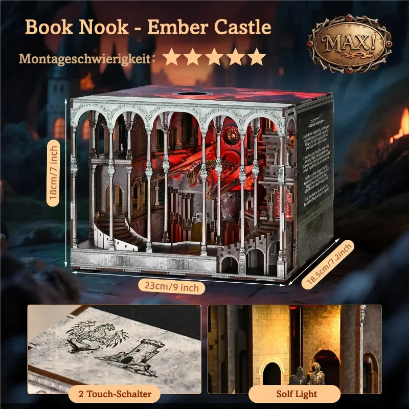 Ember Castle book nook kit – detail view 3