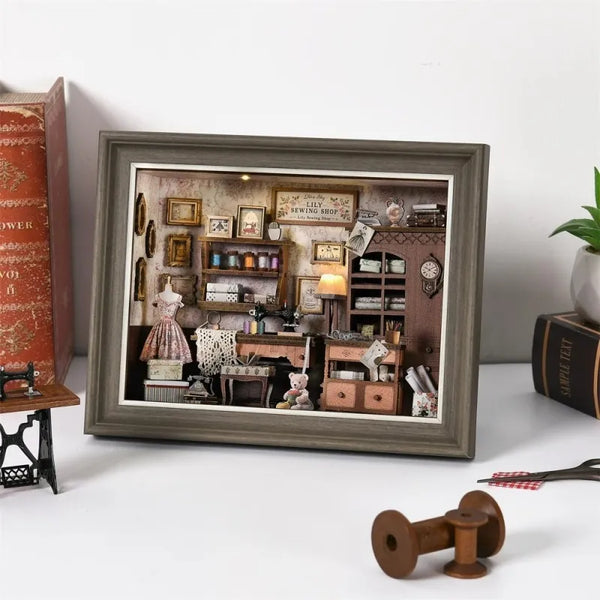 Lily's Sewing Shop 3D Picture Frame Diorama Kit