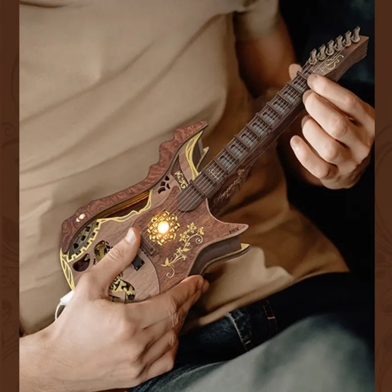 3D drewniane puzzle - Zestaw do składania gitary