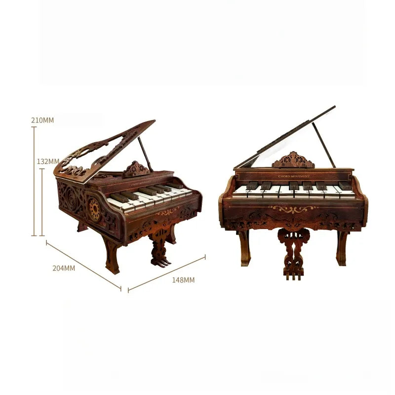 3D drewniane puzzle | Zestaw do składania pianina - Ruch akordów
