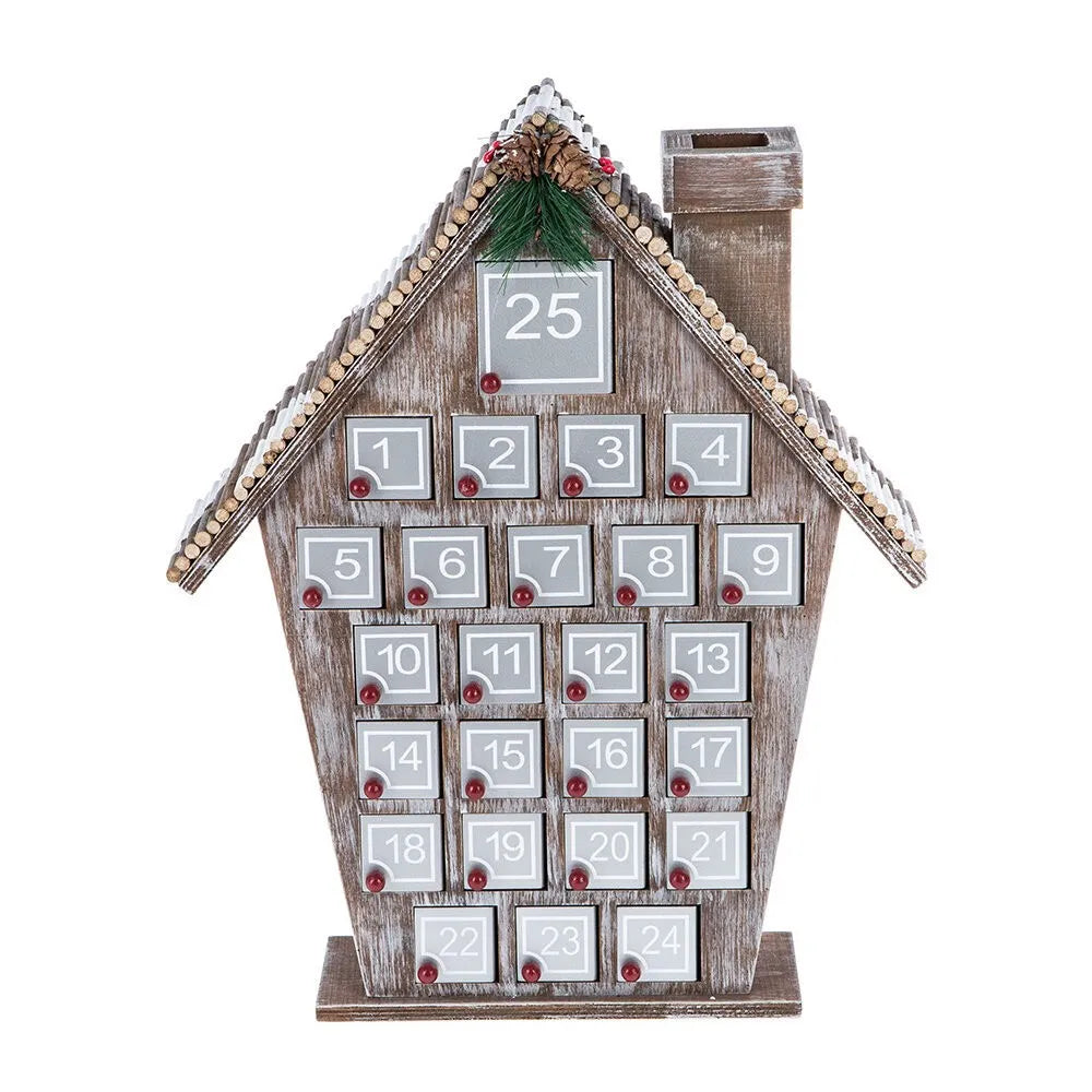 Grey Wooden House Advent Calendar