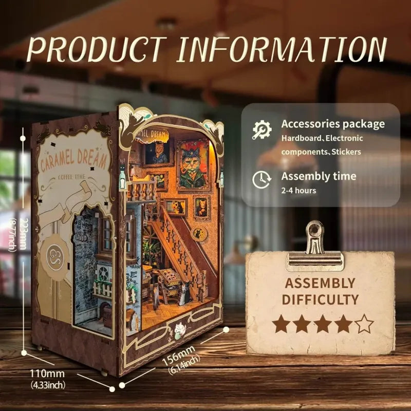 Caramel Dreams Cat Café Book Nook Kit