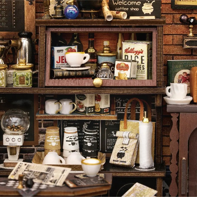 Vintage Coffee Shop Miniature House Kit