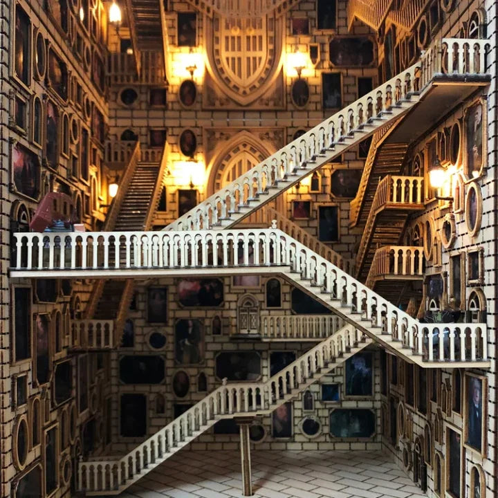 A school with shifting staircases