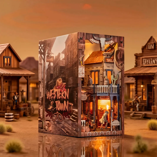 DIY drewniany Book Nook - Western Town