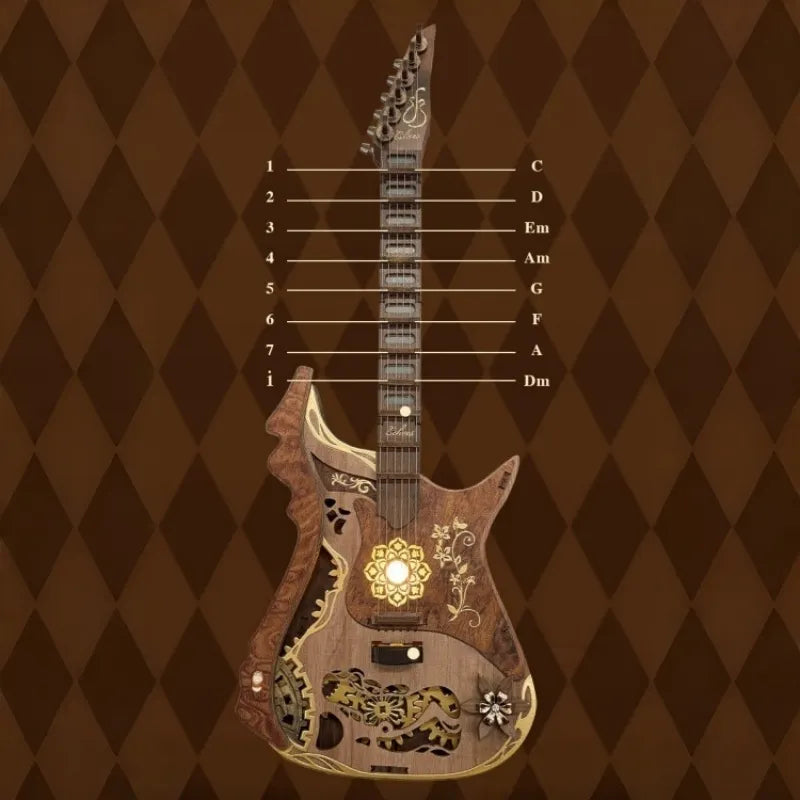 Mechanical Guitar 3D Wooden Puzzle