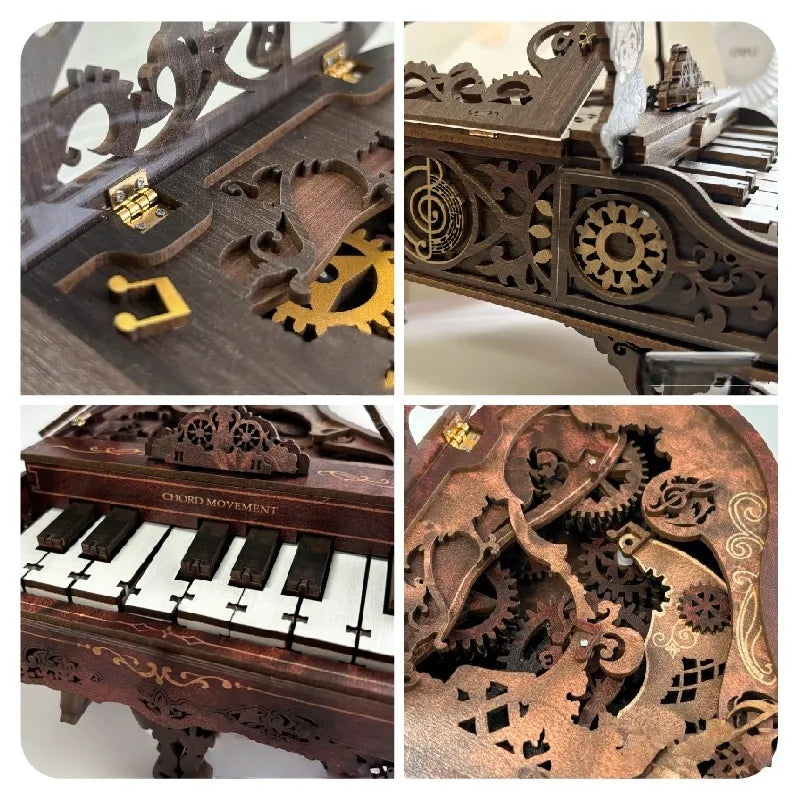 3D drewniane puzzle | Zestaw do składania pianina - Ruch akordów