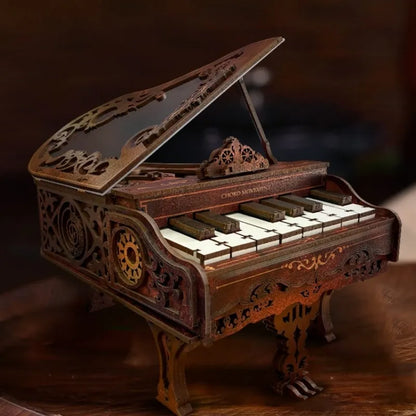 3D drewniane puzzle | Zestaw do składania pianina - Ruch akordów