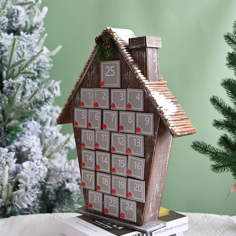 Grey Wooden House Advent Calendar