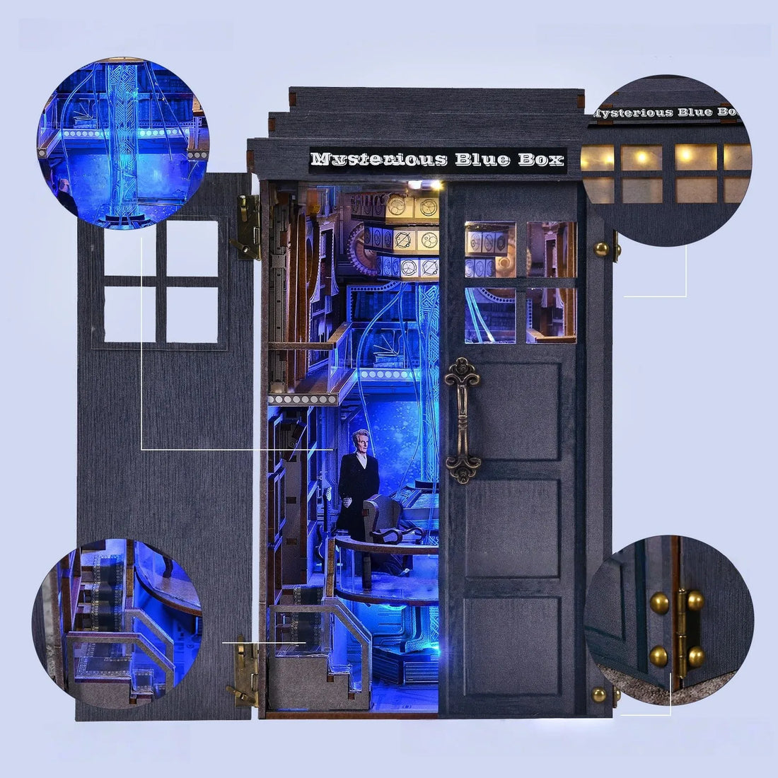 Mysterious Phone Booth book nook kit – detail view 5