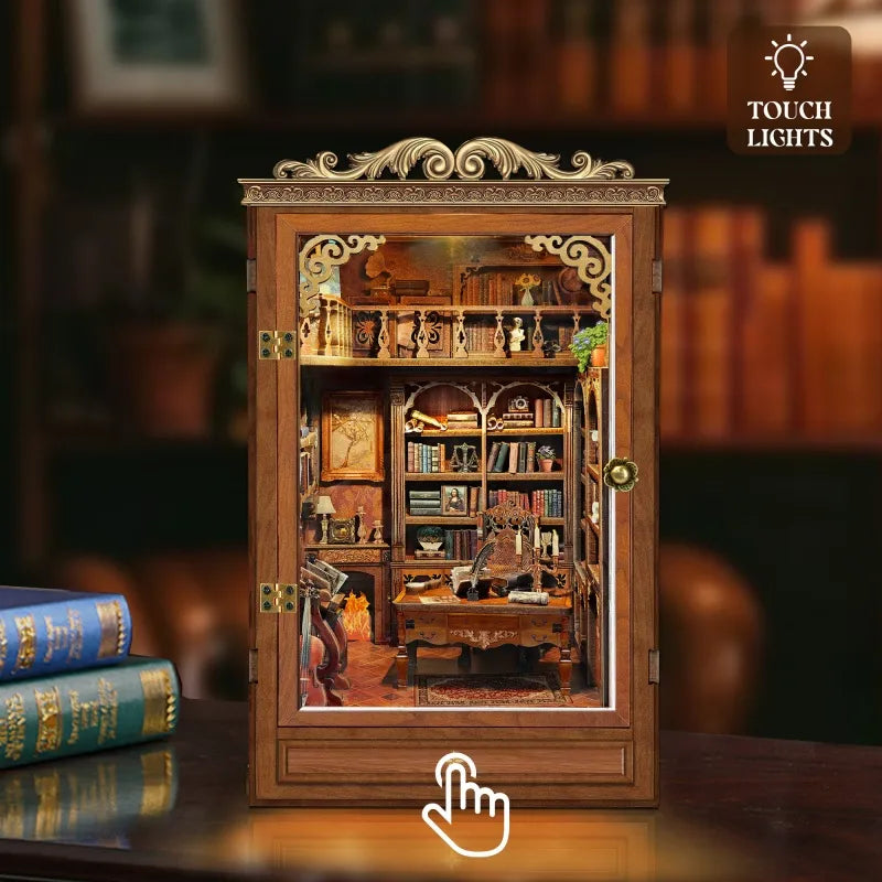 Time Book House miniature kit – DIY 3D library scene