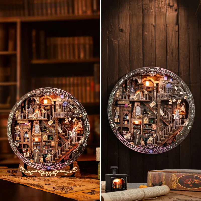 Magic Library Round 3D Frame Diorama Kit